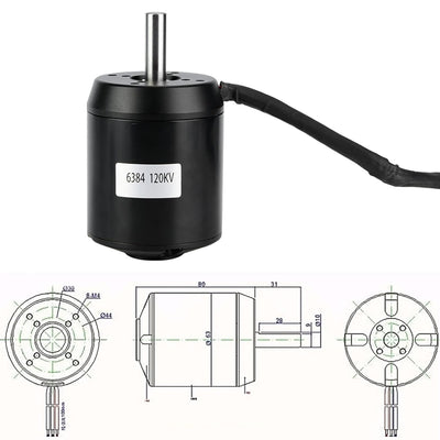 Nimomo 6384 120 kV BLDC-Elektromotor，Scooter-Motor, bürstenlos, mit Sensor, staubdicht, für elektris