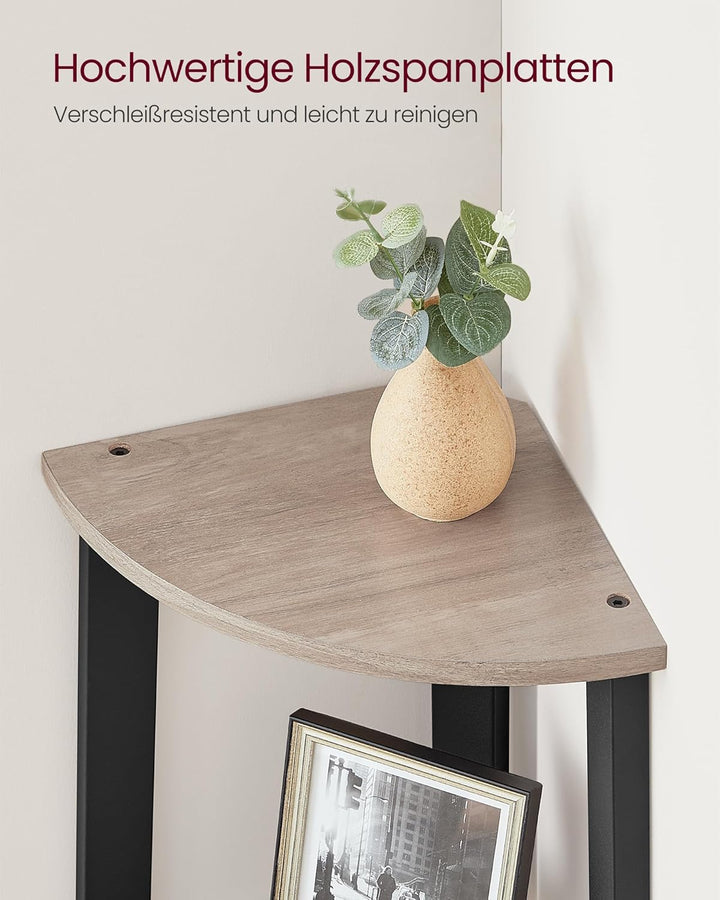 VASAGLE Eckregal, Bücherregal mit 4 Ebenen, Leiterregal, Aufbewahrungsregal, Pflanzenregal für Wohnz