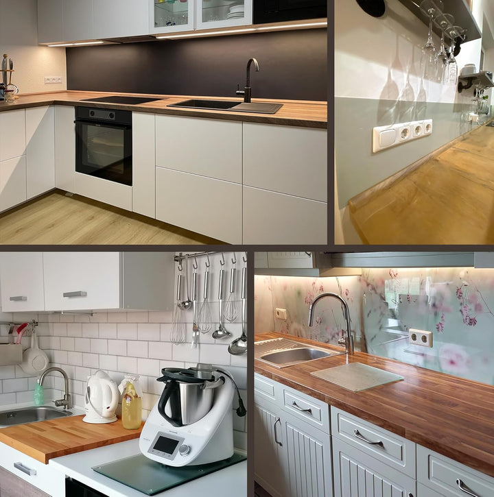 Küchenrückwand selbstklebend Glasoptik - SCHIEFER - 1.8mm, versteift, alle Untergründe, Hart PET Mat