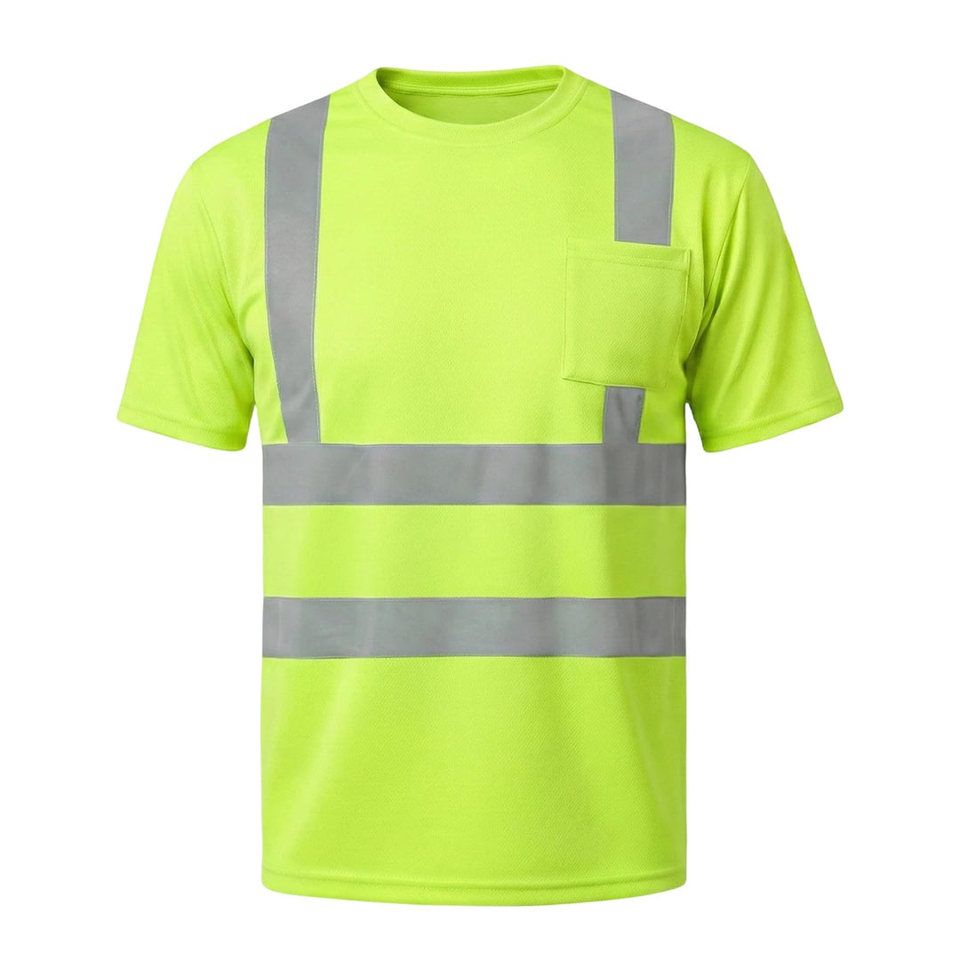 HYCOPROT Warnschutz T-Shirt Warnweste Reflektierend Warnweste Atmungsaktiv Leicht Kurzarmshirt Kurza