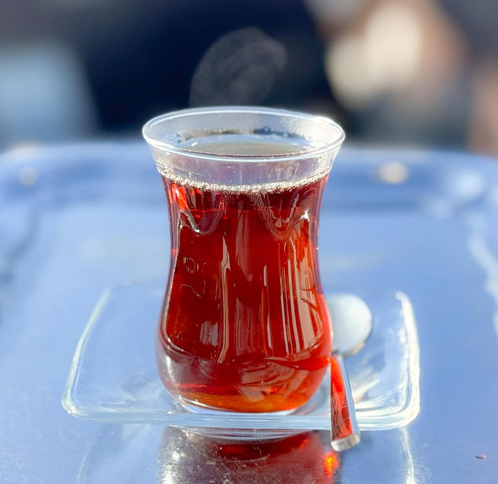 Topkapi - 18-tlg Türkisches Tee-Set Jasmin-Sultan mit Optik Effekt, 6 Teegläser, 6 Untersetzer, 6 Te