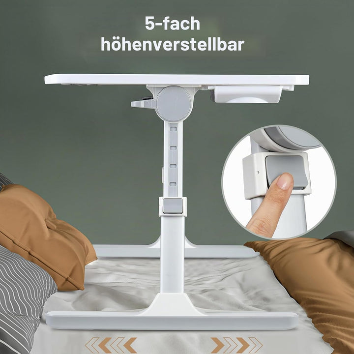 Klappbarer Schossschreibtisch Laptop-Ständer für Bett, faltbarer Laptop-Betttisch mit Tablet-Steckpl