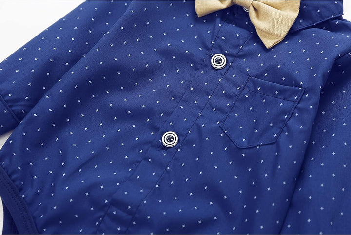 HeMa Island Baby Jungen Bekleidungssets Anzug Kleid Strampler hosenträger Fliege Krawatte Anzug Gent