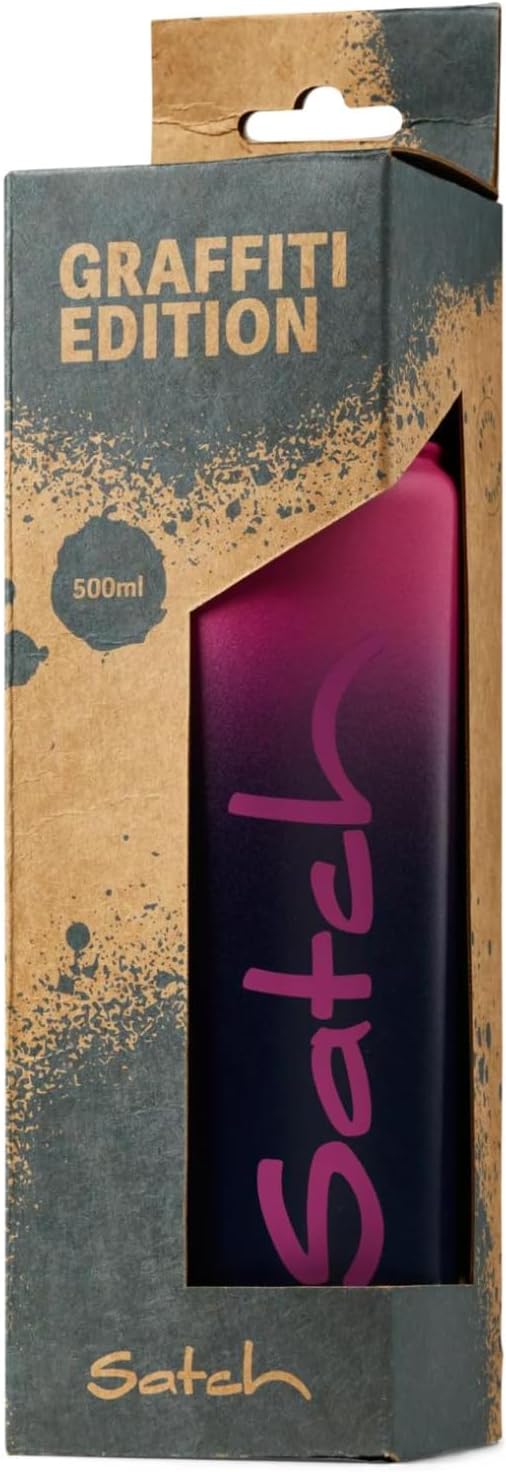 satch Trinkflasche aus Edelstahl BPA-frei 0,5l, Auslaufsicher und Kohlensäure geeignet, für Heisse u