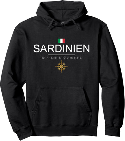 Sardinien Camping Koordinaten Motorrad Wandern Souvenir Pullover Hoodie