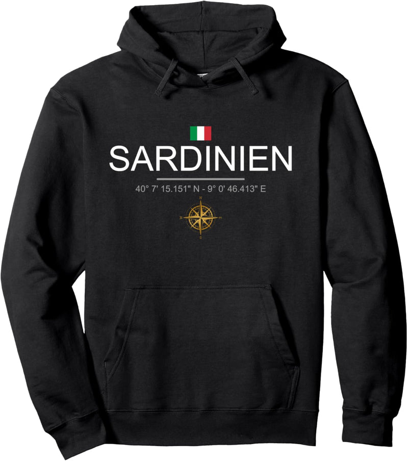Sardinien Camping Koordinaten Motorrad Wandern Souvenir Pullover Hoodie