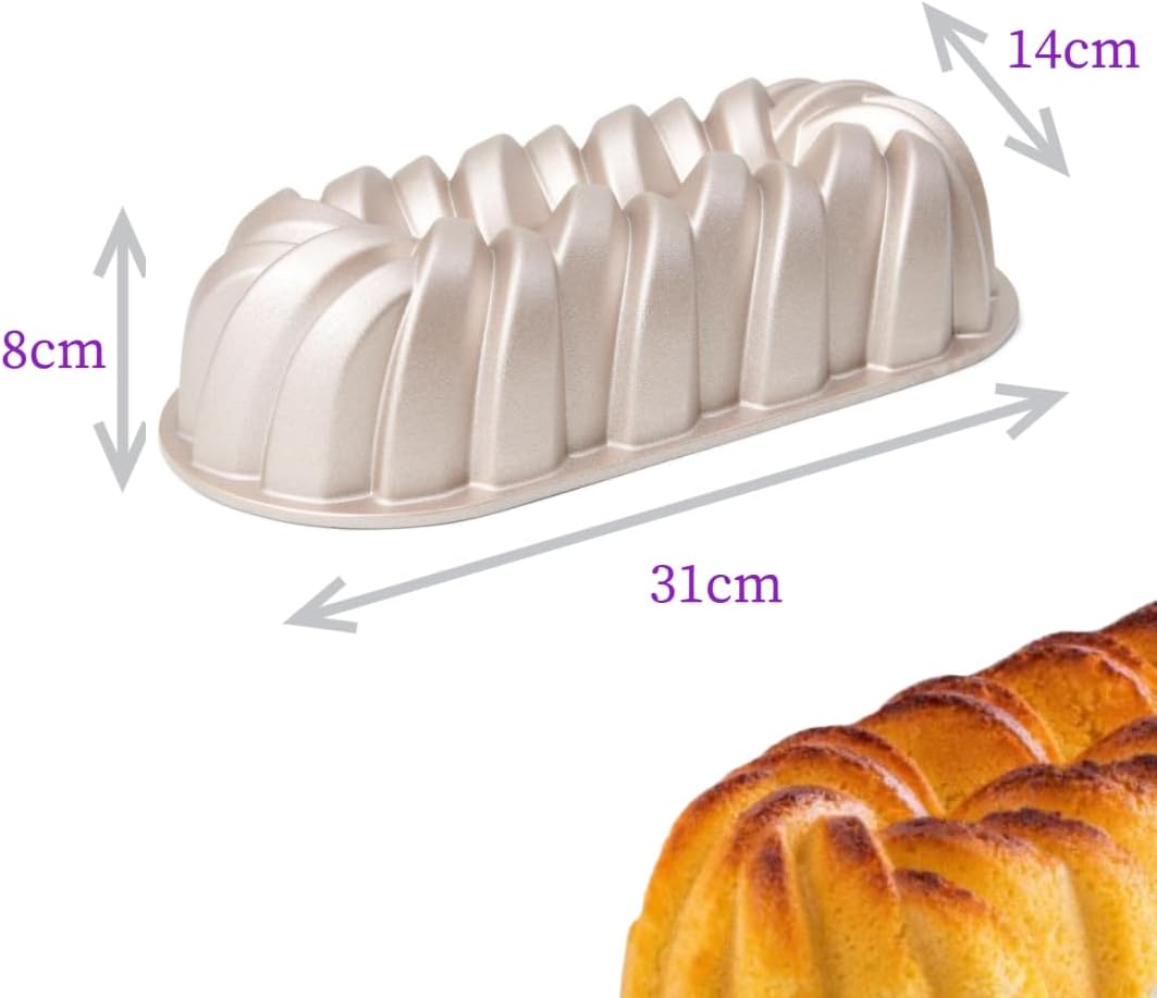 patisse 04503 – Backform Cake geflochten, Brotbackform und Brioche, gedreht, Aluminiumguss, Beige, G
