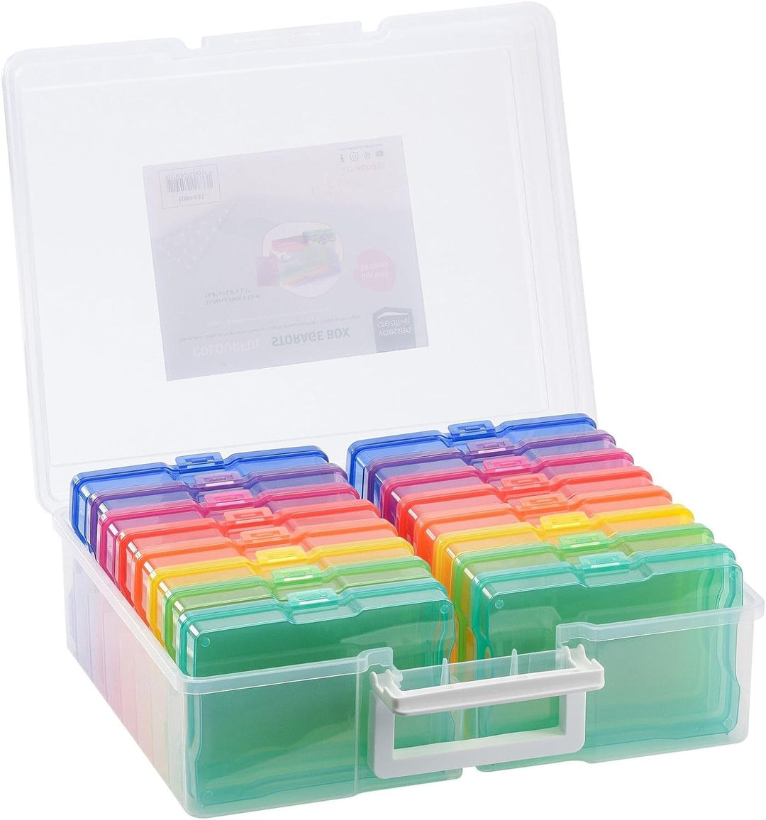 Vaessen Creative Farbige Staubox mit 16 Boxen, 37,50 x 30 x 13 cm Mit 16 bunten Dosen, Mit 16 bunten