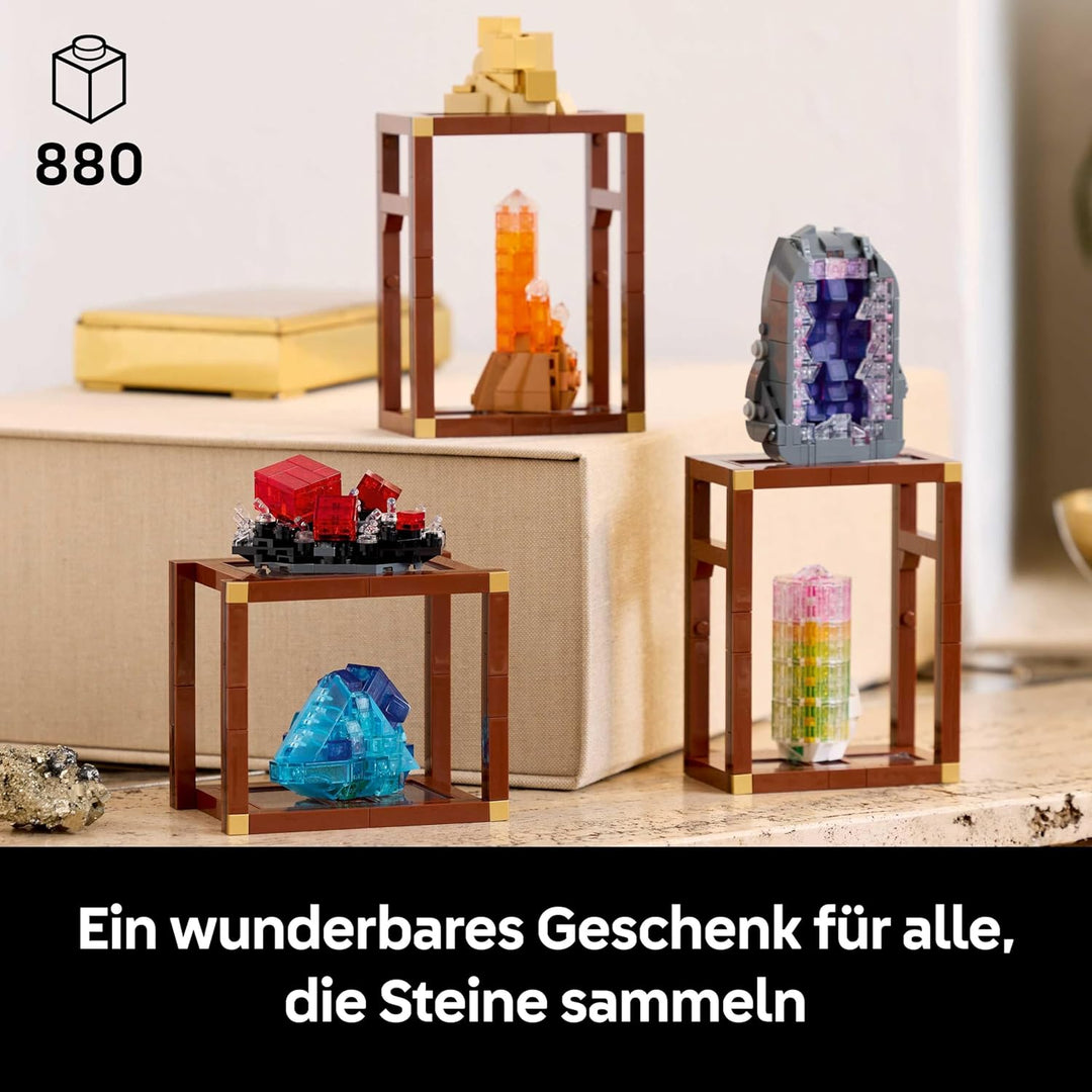 LEGO Ideas Mineraliensammlung - Set für Erwachsene - Modellbau mit Kristallelementen inkl. Amethyst,