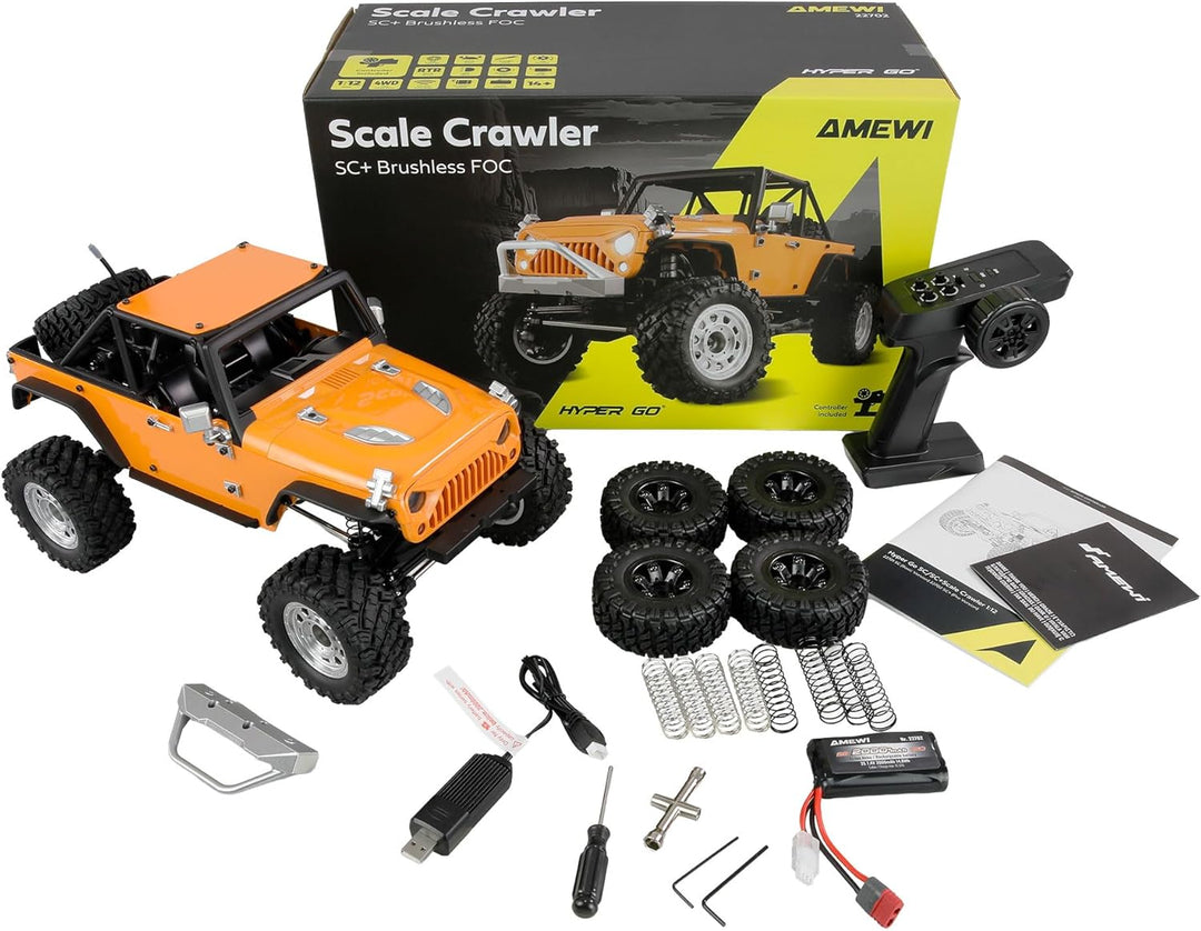 Amewi Hyper Go SC+ Scale Crawler Pro-Version brushless FOC 1:12 RTR gelb RC ferngesteuert