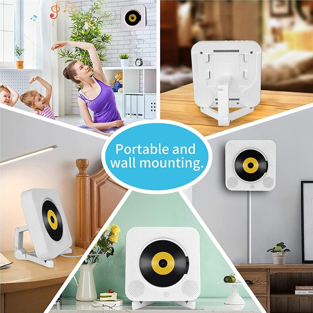 Tragbarer CD Player mit Bluetooth USB - Wand Montierbaren HiFi Lautsprechern mit Fernbedienung Multi