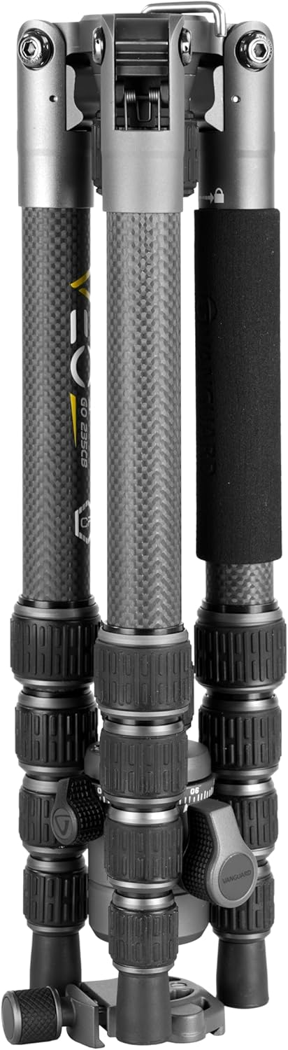 Vanguard VEO 3GO 235CB - Reisestativ aus Carbon, Silber - schwarz Tripod, Tripod