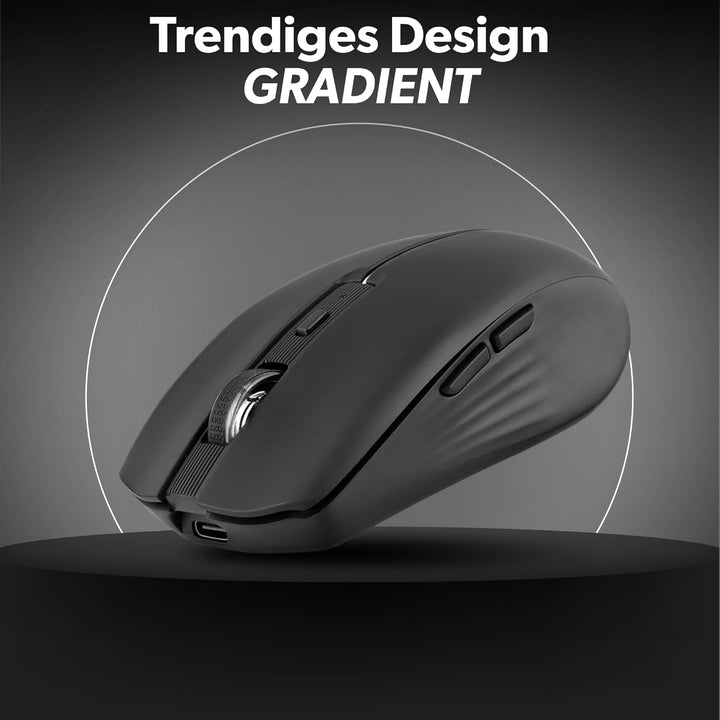 T'nB Kabellose Maus, Dual Mode Bluetooth und USB-A, Wiederaufladbar, Lange Akkulaufzeit, Leise, 1600