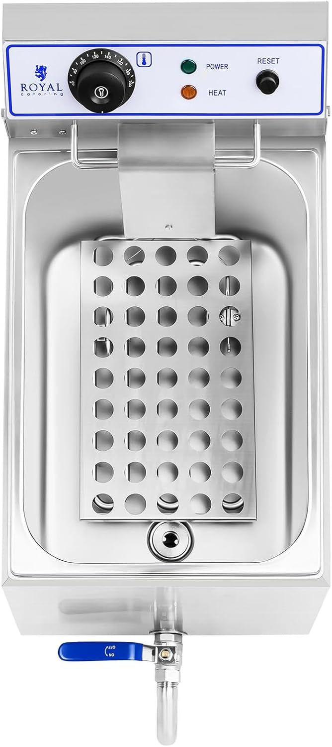 Royal Catering Elektro-Fritteuse Edelstahl (Kapazität 17 L, 3.000 W, Thermostat, Temperaturbereich 6