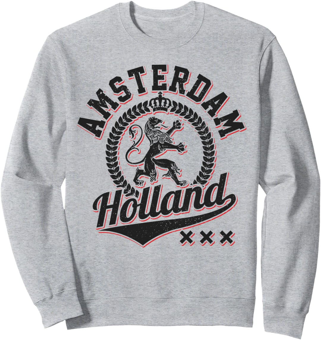 Amsterdam Holland Niederlande Wappen Löwe Souvenir Geschenk Sweatshirt