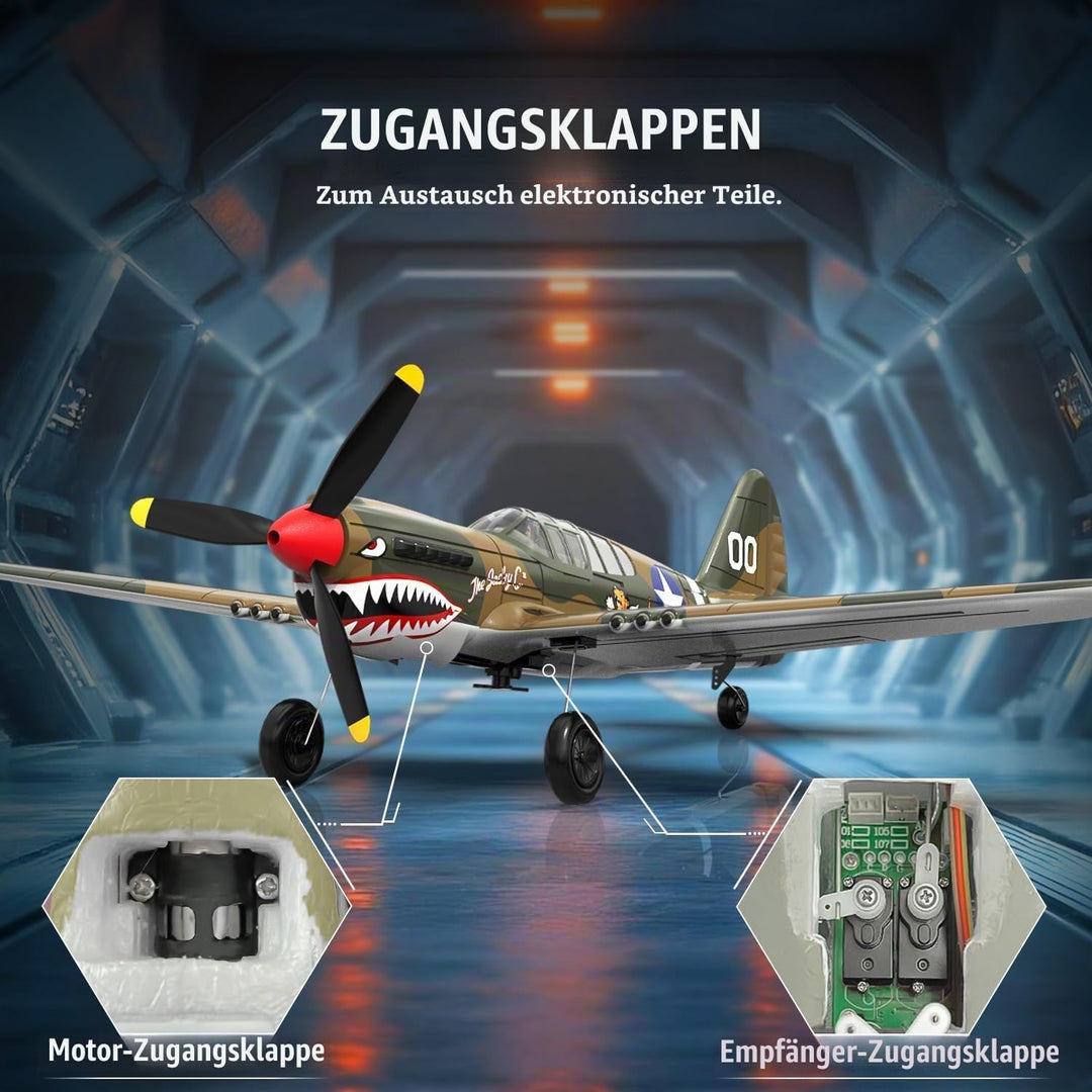 volantexrc 2,4 GHz 4-Kanal RC-Flugzeug RTF mit 2 Akkus, RC Plane 4CH Modellflugzeug für Einsteiger u