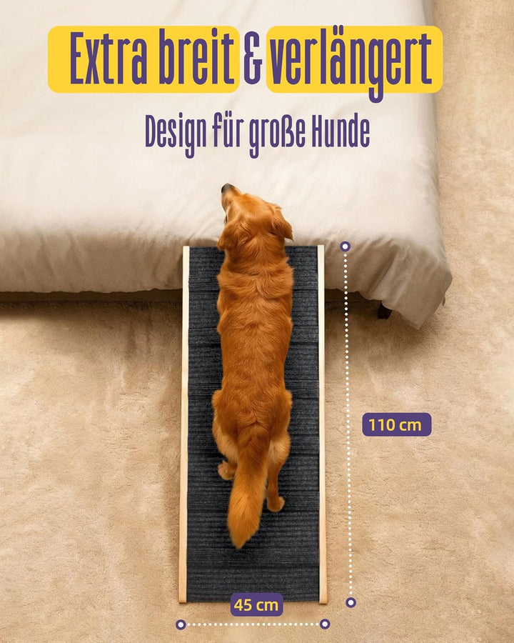 Hunderampe für Sofa Bett Klappbar Rampe für grosse Hunde Katzen Einstellbar 34-60 cm, bis zu 90 kg I
