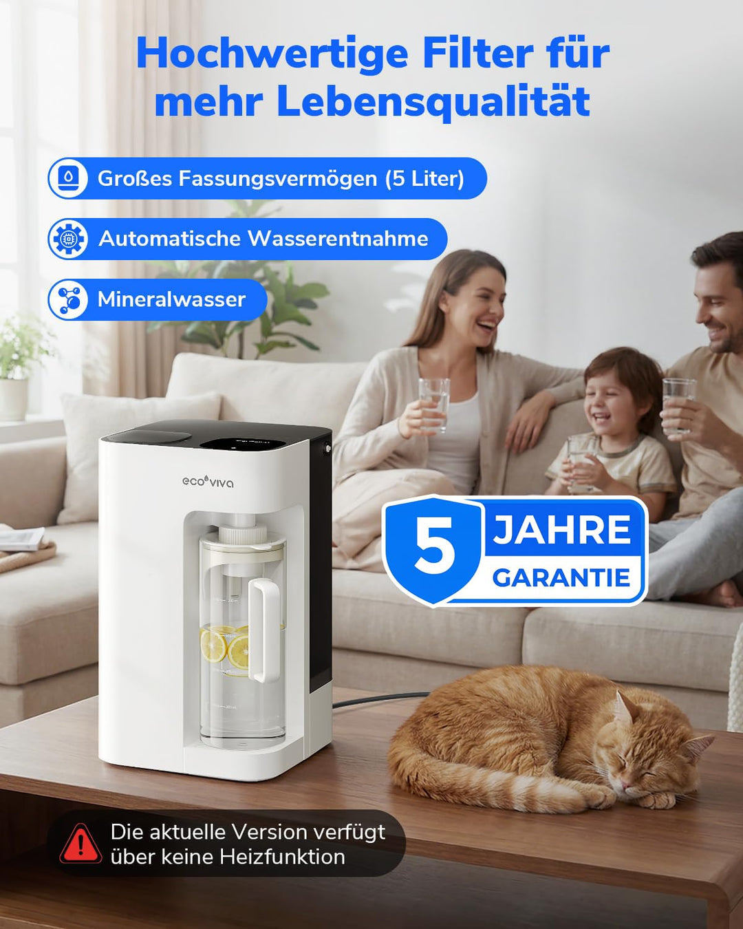 Ecoviva MATE 3 Auftisch Osmoseanlage Trinkwasser Umkehrosmoseanlage, 8-fach Filter gegen Nitrat & PF