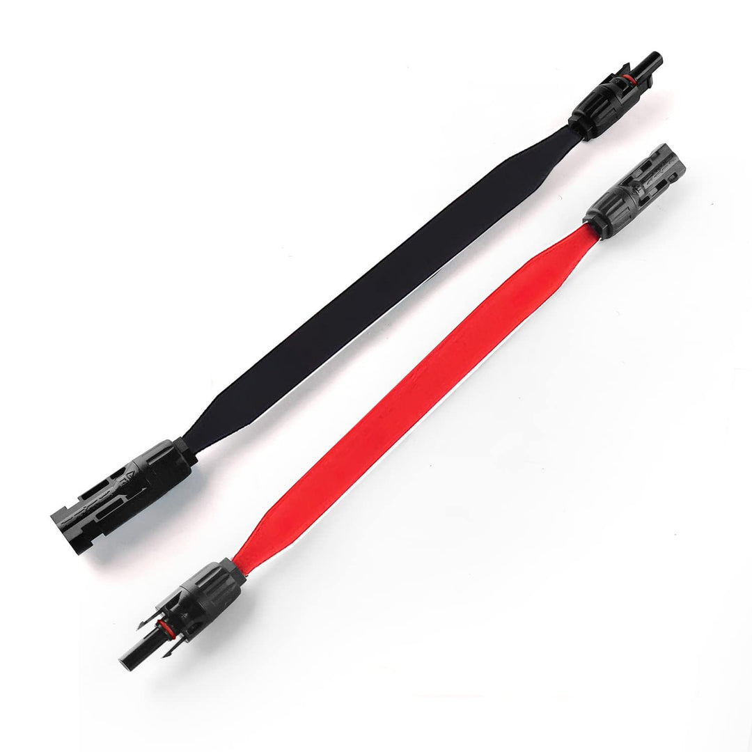 TEOV SOLAR 1 Paar Solarkabel Fensterdurchführung 100CM Flach mit Stecker und Kupplung, Photovoltaikm