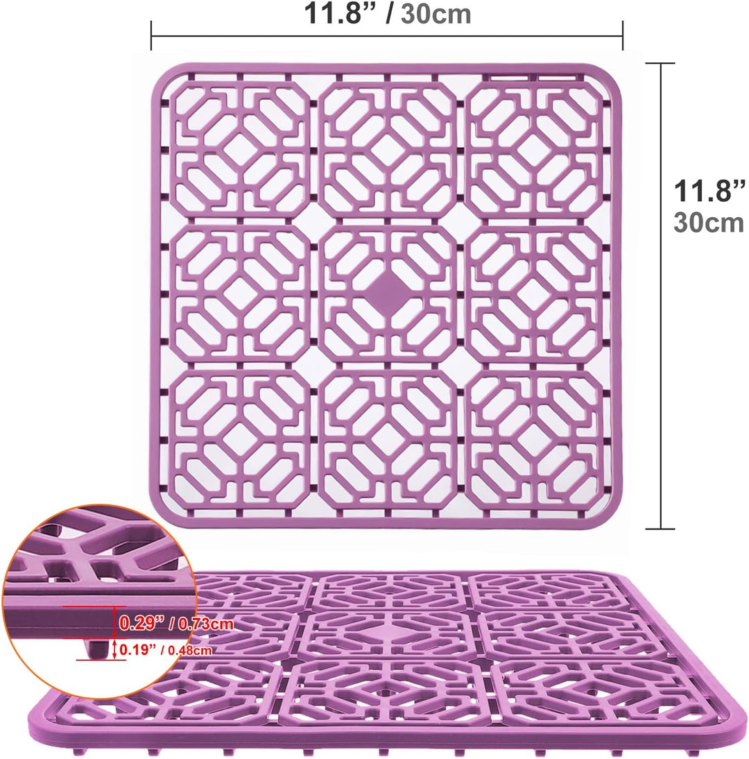 Silikon Spülbeckenmatte, 2 PCS Spülbeckeneinlage zuschneidbar 30 x 30cm, Spülbeckenschutz Zusammenkl