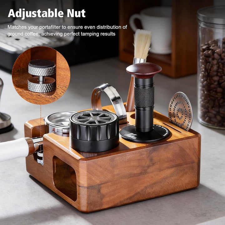 Tamperstation 58mm,Espresso-Tamperhalter,Tamperstation Holz für Siebträger,Für Siebträger, Kaffeebür