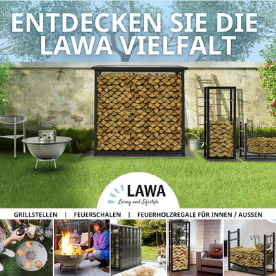 LAWA Living and Lifestyle Kaminholzregal VERZINKT 60x25x150 Feuerholzregal innen Brennholzregal auss