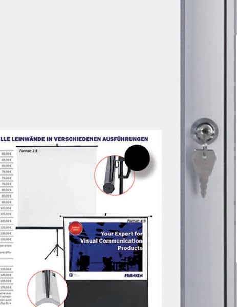 FRANKEN Schaukasten Security - Feuerfest für den Innenbereich, Klapptür, 4x A4, 52,1 x 69,6 x 2,3 cm