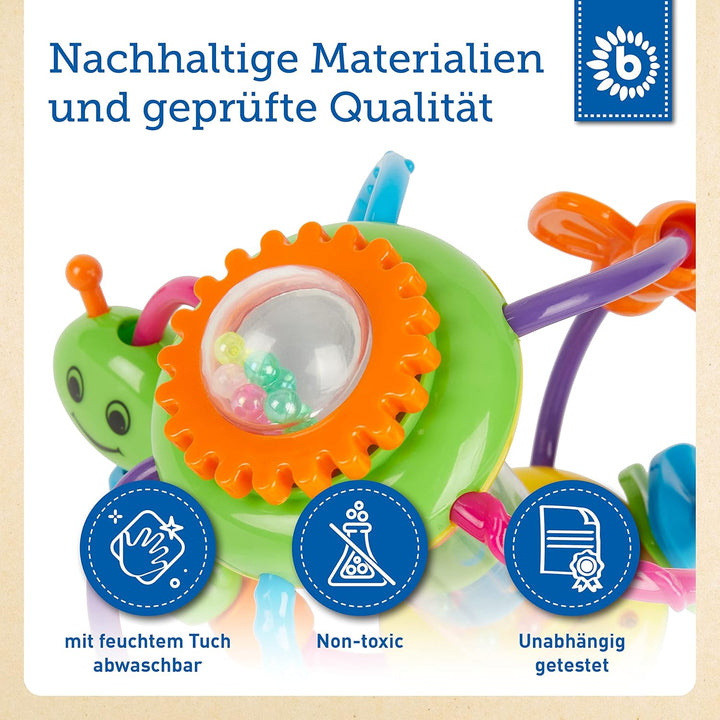 Bieco Motorikball für Babys ab 6 Monate | Greifball und Beissring mit Rassel | Motorikspielzeug | Gr