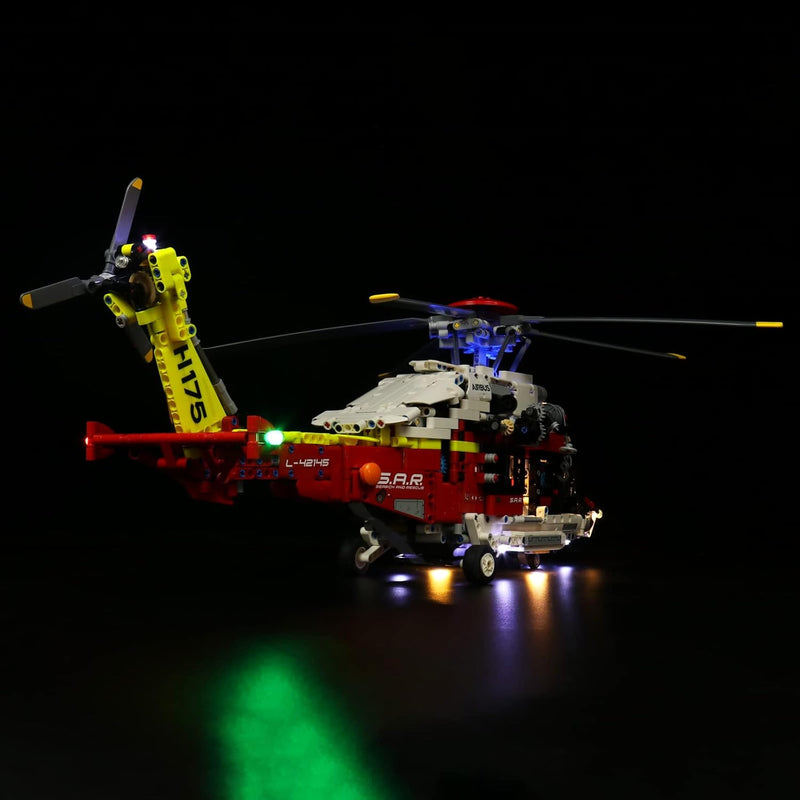 LocoLee Licht Kompatibel mit Lego H175 Rettungshubschrauber, Beleuchtungs 42145 Technic Airbus - Nur