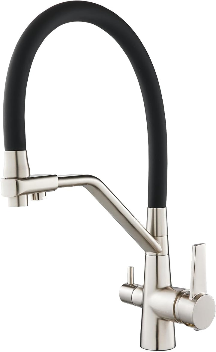 KEOKBON 3 Wege Wasserhahn Küche, 3 in 1 Küchenarmatur Ausziehbar,360° Drehbar Wasserhahn Hochdruck S