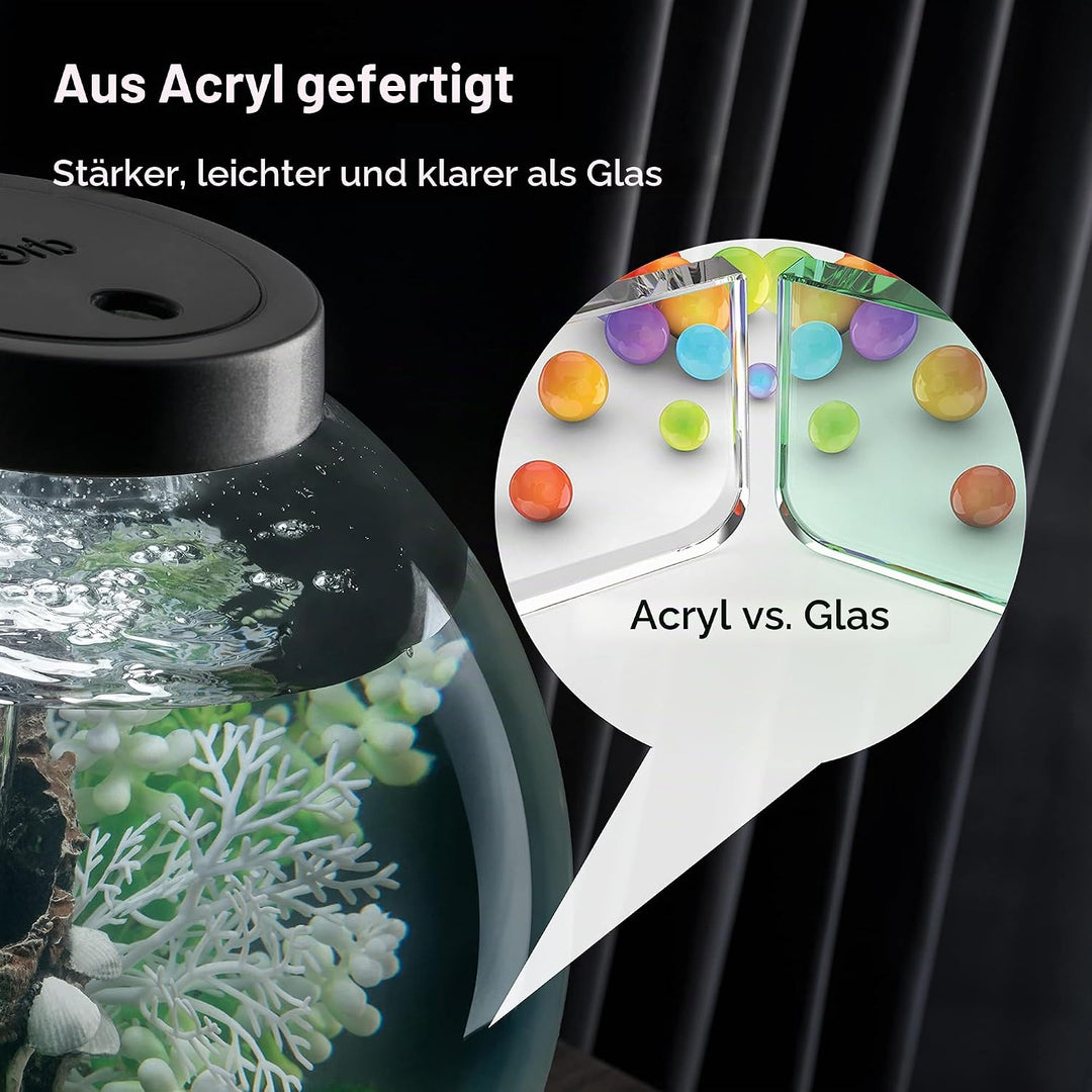 biOrb 72011 CLASSIC 60 LED schwarz - dekoratives Aquarium Komplett-Set mit Filter-System, LED-Beleuc