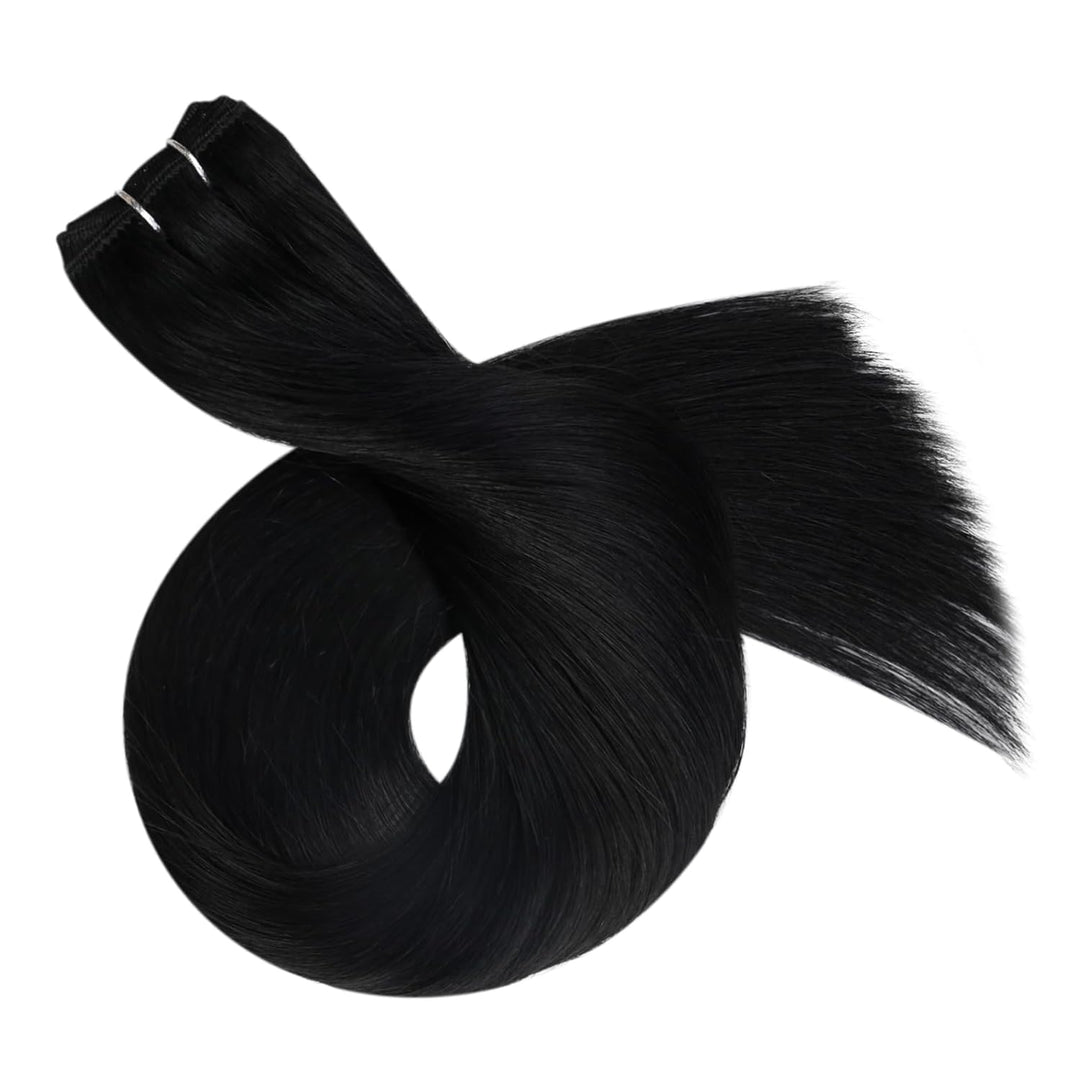 Ugeat Tressen Extensions Echthaar Schwarz #1 Lang Hair Bundles Echthaar Haartressen Extensions Echth