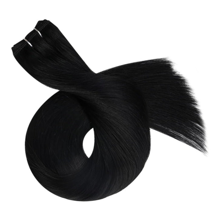 Ugeat Tressen Extensions Echthaar Schwarz #1 Lang Hair Bundles Echthaar Haartressen Extensions Echth