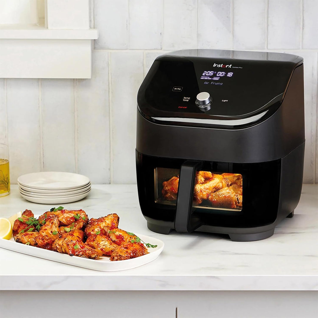 Instant Vortex Plus mit ClearCook - 5.7L Digitale Heissluftfritteuse, Schwarz, 6-in-1 Smart-Programm