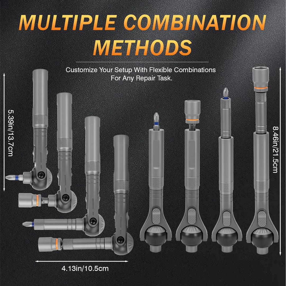 40-in-1 Ratschen Schraubendreher Set, Ratschenschraubendreher mit 28 S2 Stahl Bits &amp; 9 CRV Steckschl
