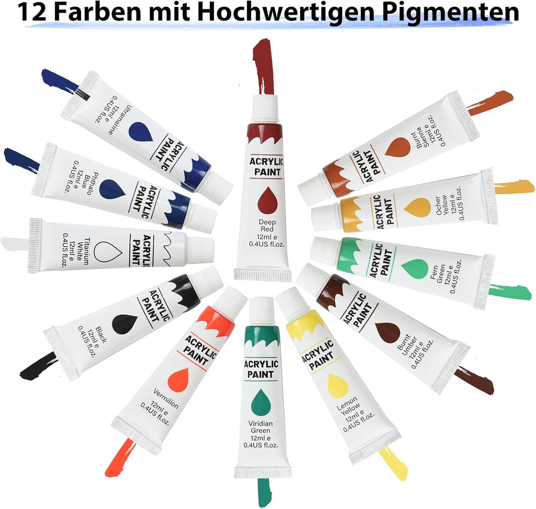 DONQL 50 Stück Mini Leinwand mit Staffelei Set, Kleine Leinwände mit einstellbare Mini Staffelei, mi