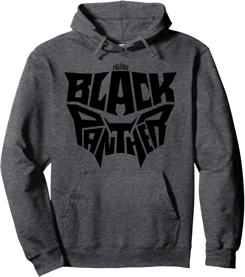 Marvel Black Panther Movie Grey Mask Text Pullover Hoodie