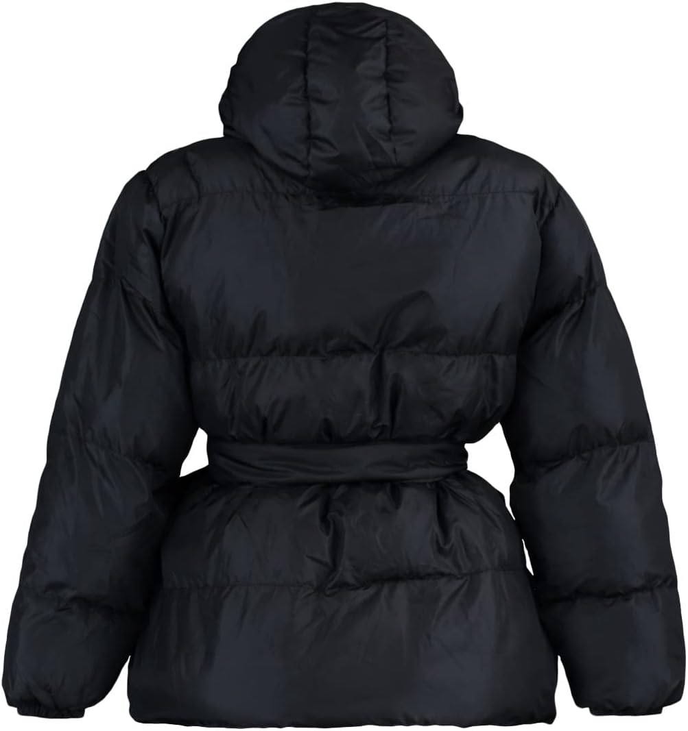 TRENDYOL Damen Slim Puffer Plain Webstoff Grössen in Winterjacke Coat 42 Grosse Grössen Schwarz, 42