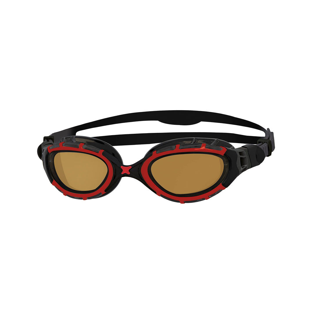 Zoggs Predator Flex Polarized Ultra-Smaller Fit Schwimmbrillen S Red / Black / Copper Polarized, S R