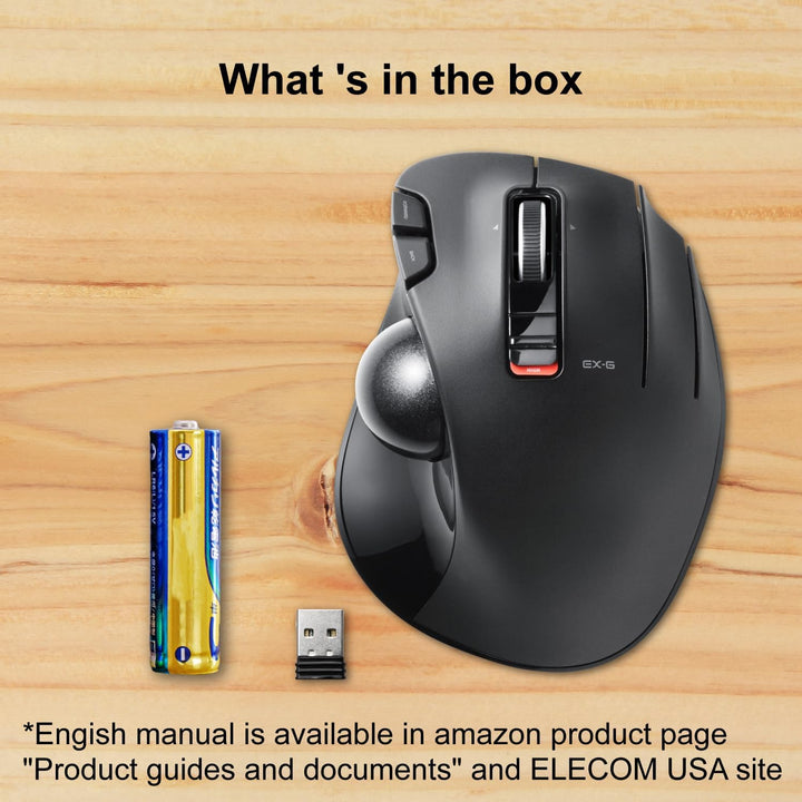 ELECOM M-XT3DRBK Wireless Trackball Mouse, 6-Button with Smooth Tracking Function, Video Gaming Sens
