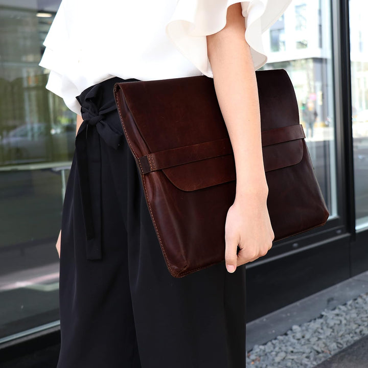 SID &amp; VAIN Laptop-Hülle HARVORD aus Premium Leder I Laptop Case gross für Herren und Damen 13 Zoll e