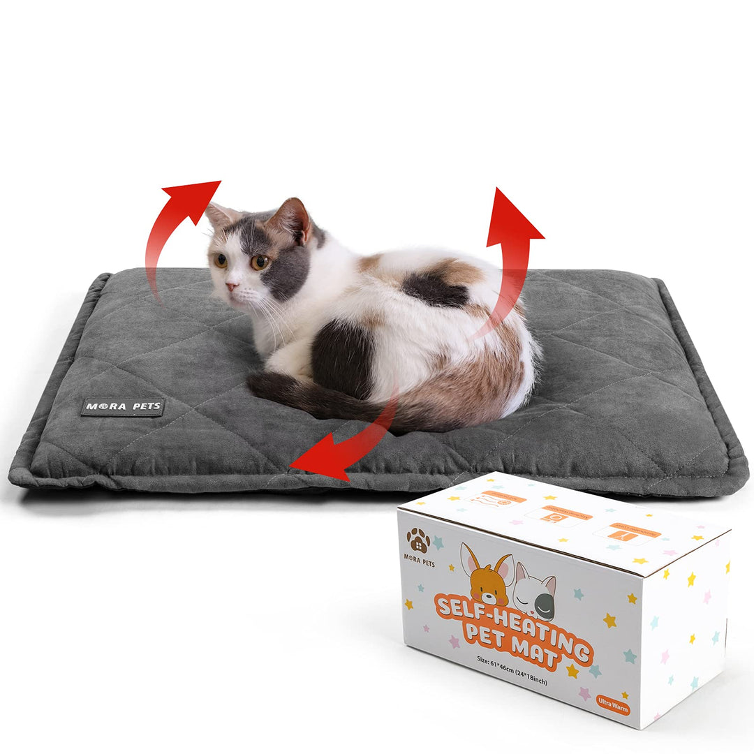 Mora Pets Selbstheizende Decke Katzen, Wärmedecke für Katzen Heizdecke Hunde Ultrawarme, Selbstwärme