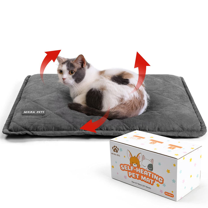 Mora Pets Selbstheizende Decke Katzen, Wärmedecke für Katzen Heizdecke Hunde Ultrawarme, Selbstwärme