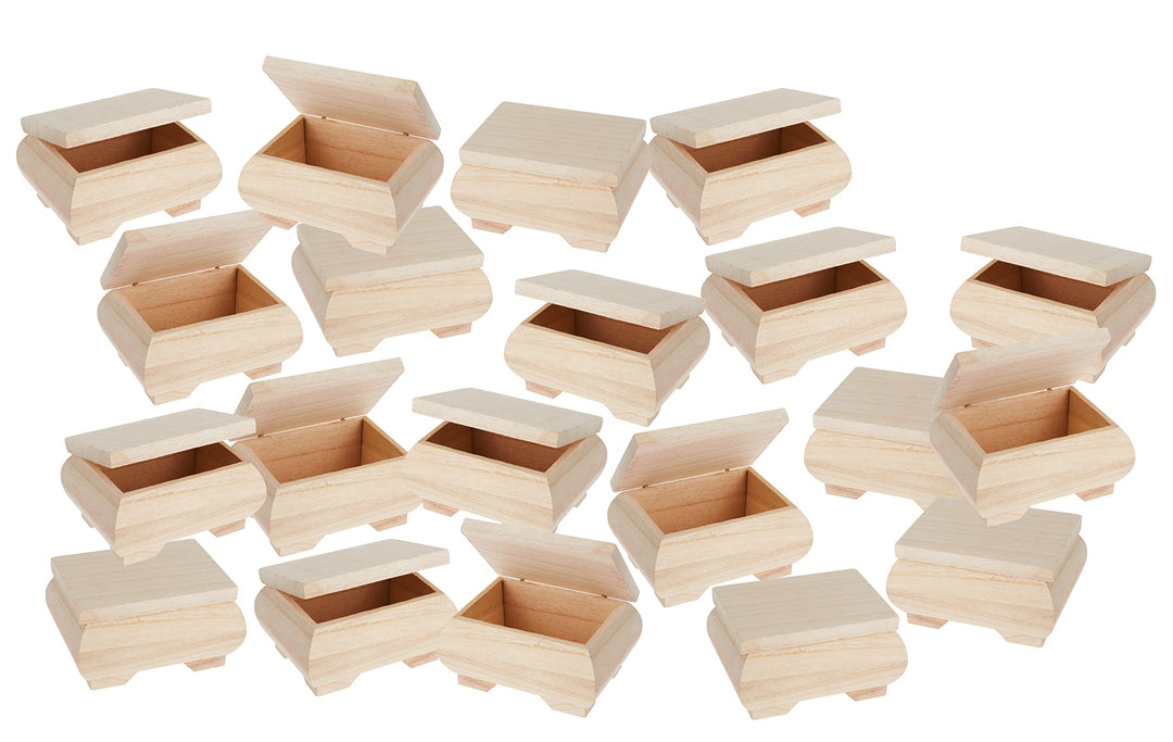 VBS XXL Holzkästchen Bauchig 11x6x8cm mit Deckel Holz natur Miniatur Basteln DIY Deko