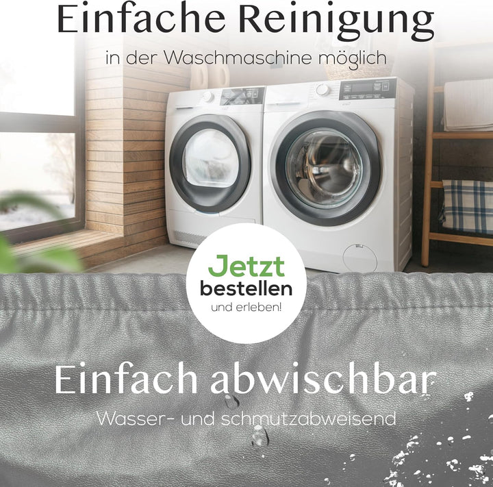 INNERSPACE Stuhlhussen Schwarz Grau Weiss 4er oder 6er Set | Blickdichte, Wasserabweisende, Elastisc