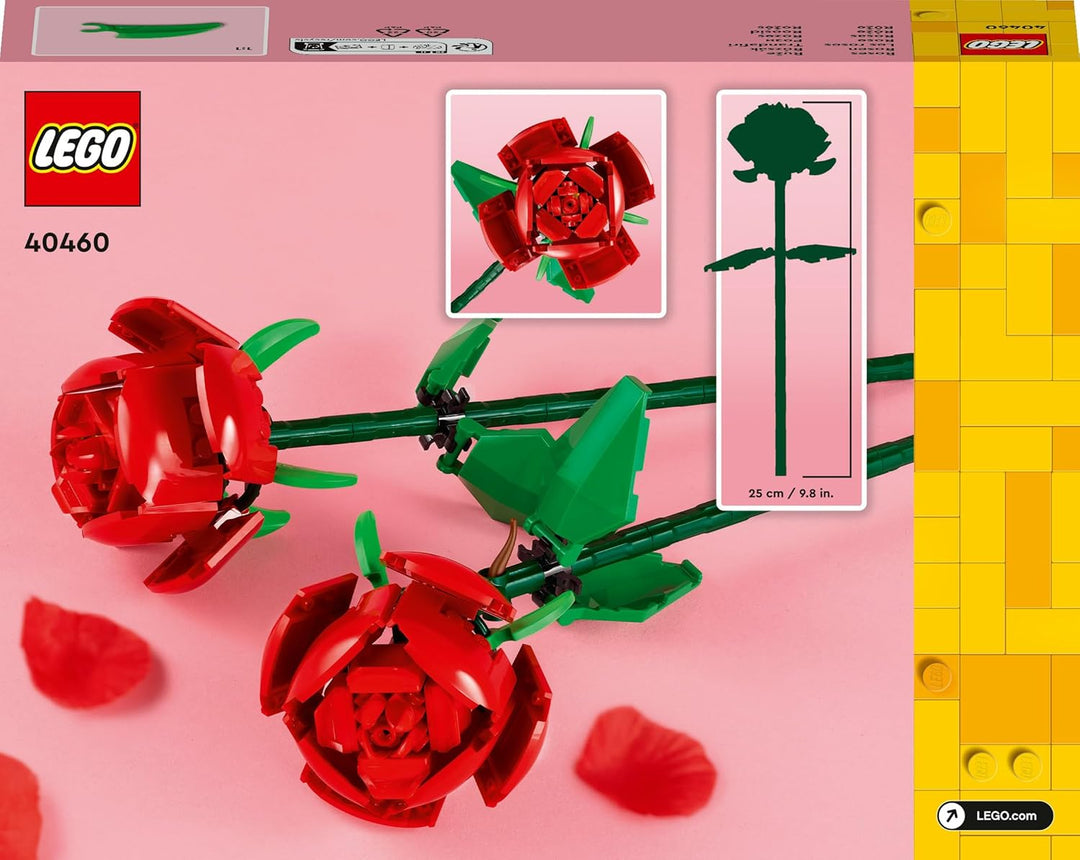 LEGO Botanicals Rosen - Spielset mit künstlichen Blumen – Kreative Deko mit Blumen zum Bauen – Spiel