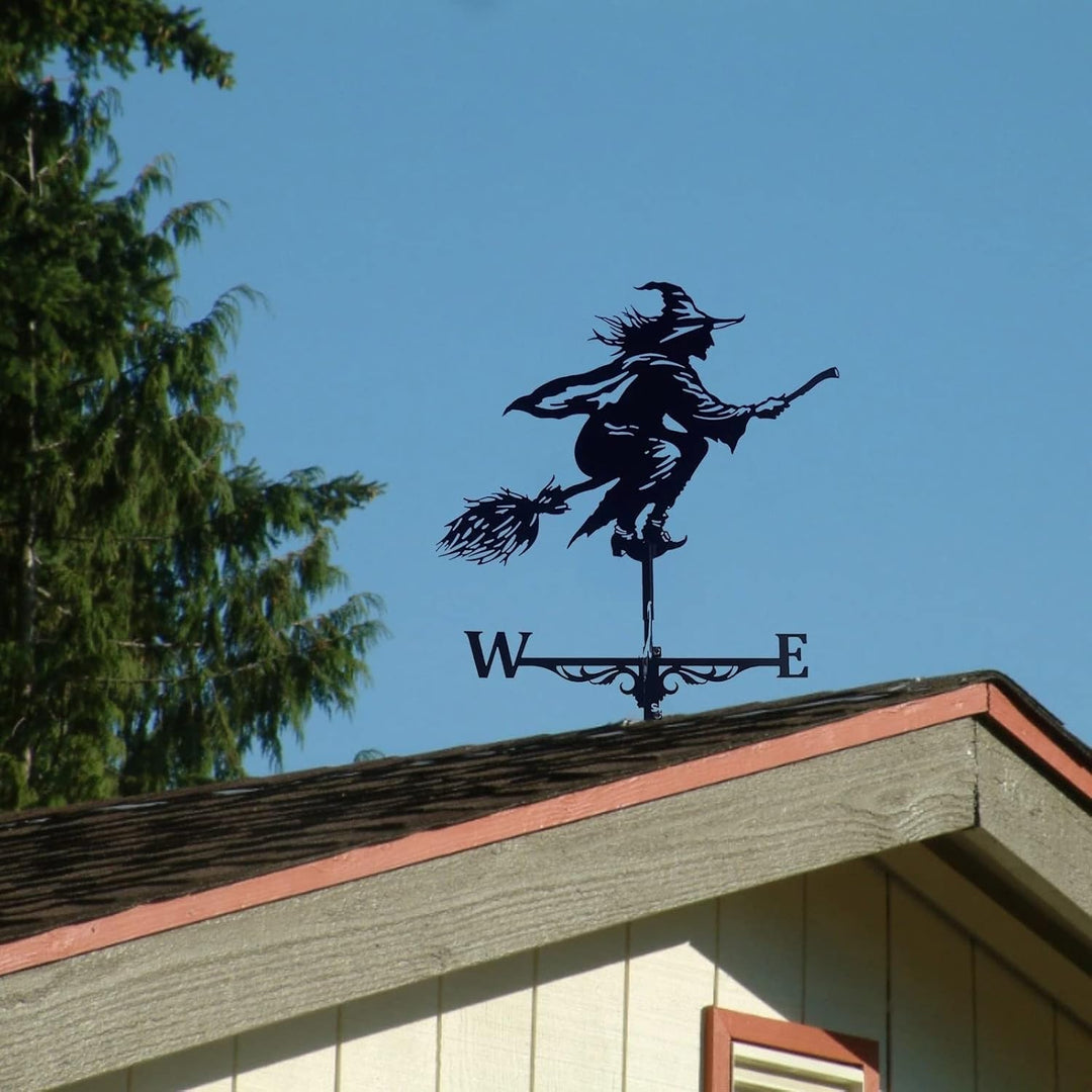 Dyna-Living Wetterhahn Windfahne Weather Hexe Weather Vane Metall Hexe Weathervane Retro Wind Vane M