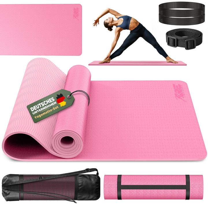 Yogamatte Phthalatfrei | Gymnastikmatte rutschfest | Fitnessmatte schadstofffrei | Trainingsmatte mi