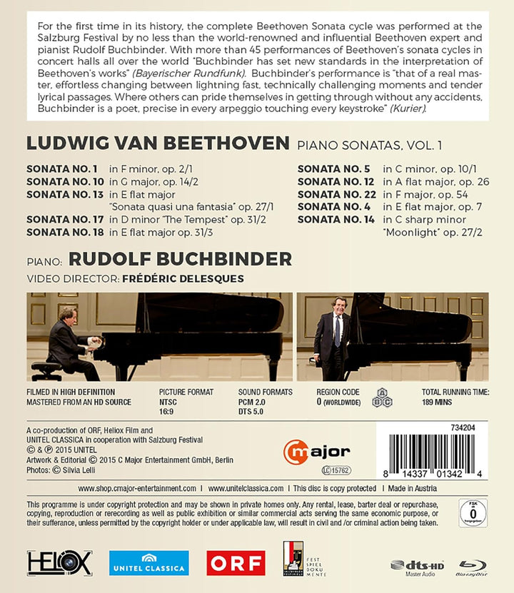 Buchbinder: Beethoven Klaviersonaten Vol. 1 (Salzburger Festspiele 2014), Blu-ray