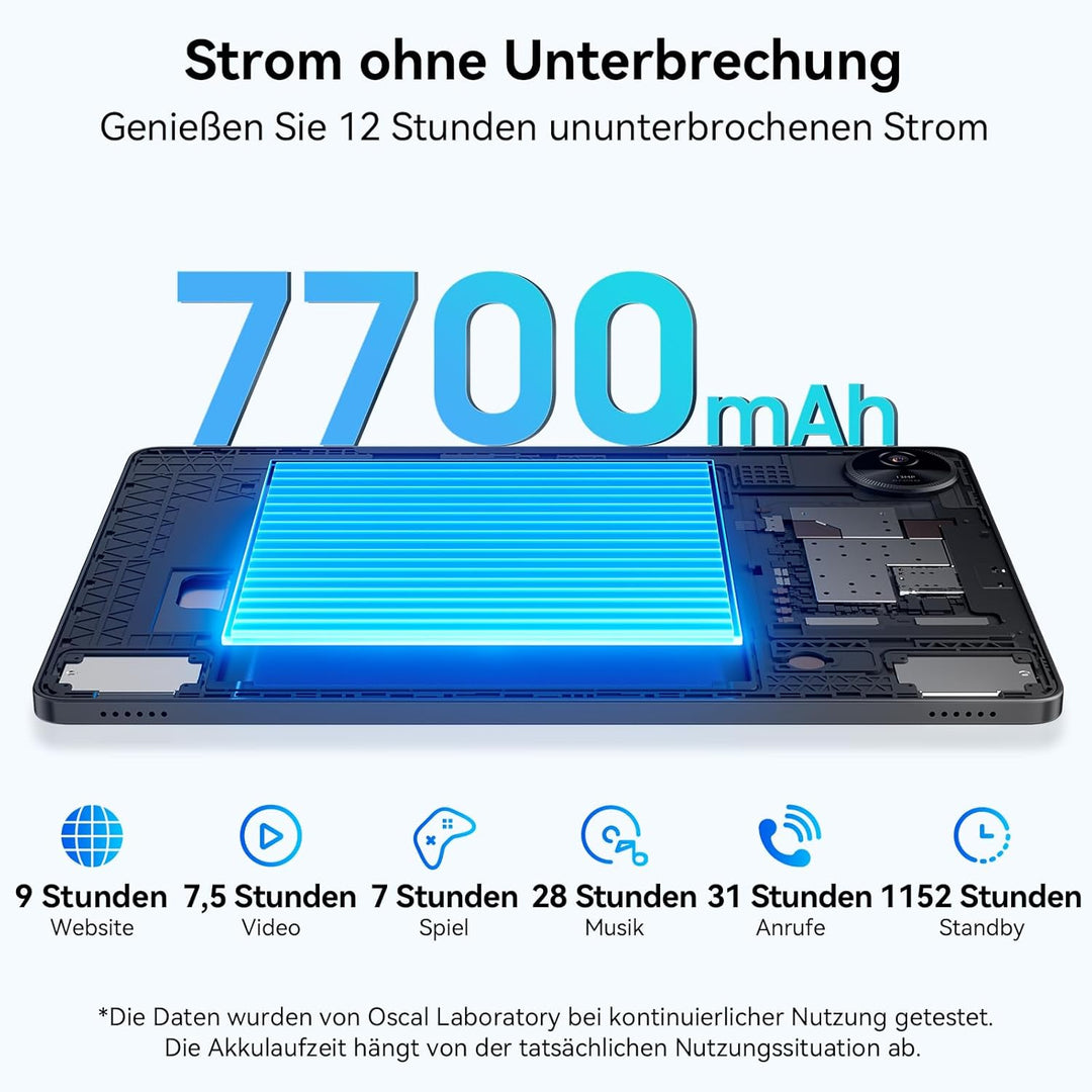 OSCAL Tablet 11 Zoll Pad 90, 120HZ Tablet Android 14, 4G LTE+5G WiFi, 24GB RAM+128GB ROM(2TB TF), Gr